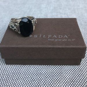 NWOT RETIRED SILPADA BLACK CHALCEDONY RING Size 9
